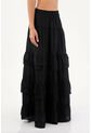 Falda Larga Julie Negro Mercedes Campuzano de Mercedes Campuzano