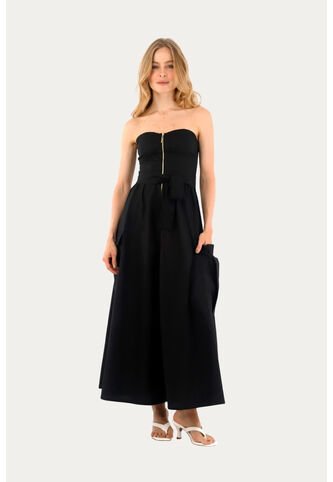 Vestido Largo Glens Negro Mercedes Campuzano Mercedes Campuzano