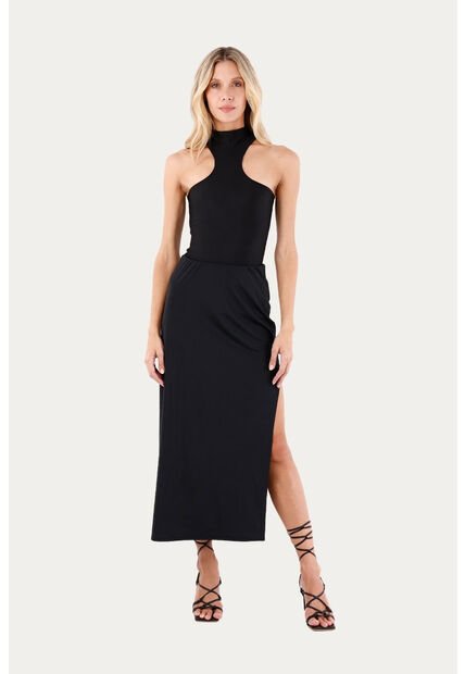 Falda Larga Sunlit Negro Mercedes Campuzano