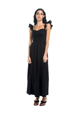 Vestido Largo Negro Para Mujer Flora Mercedes Campuzano Mercedes Campuzano