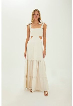 Vestido Largo Muse Beige Mercedes Campuzano