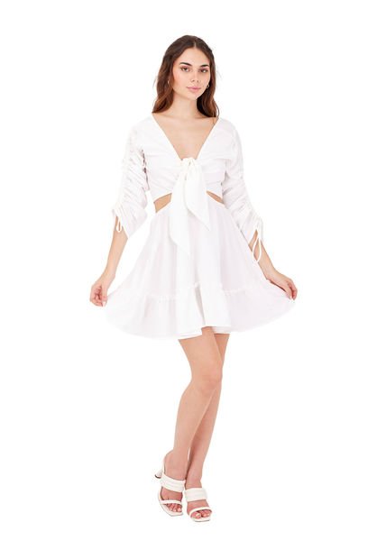 Vestido Corto Euhoric Soul Marfil Mercedes Campuzano