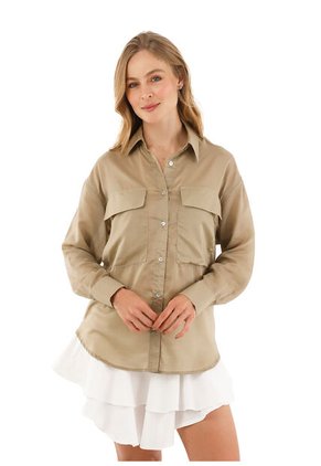 Camisa Fleur Toupe Mercedes Campuzano