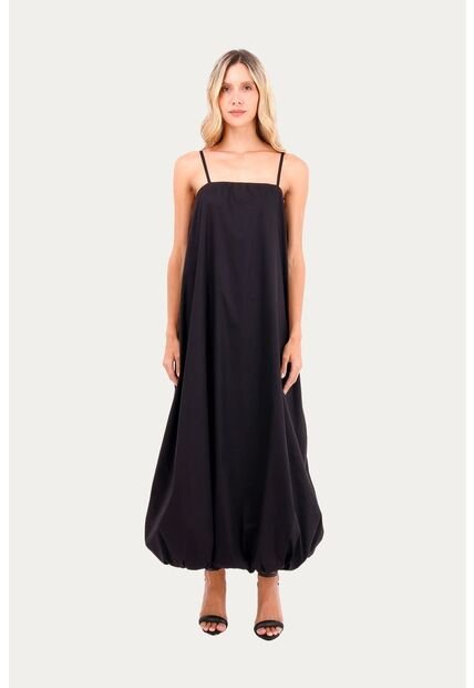 Vestido Largo Amalfi Negro Mercedes Campuzano