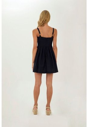 Vestido Corto Serene Azul Oscuro Mercedes Campuzano