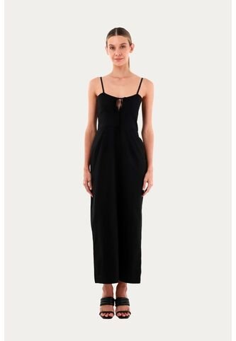 Vestido Largo Serena Negro Mercedes Campuzano Mercedes Campuzano