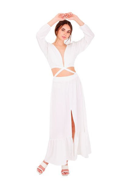 Vestido Largo Reverie Marfil Mercedes Campuzano
