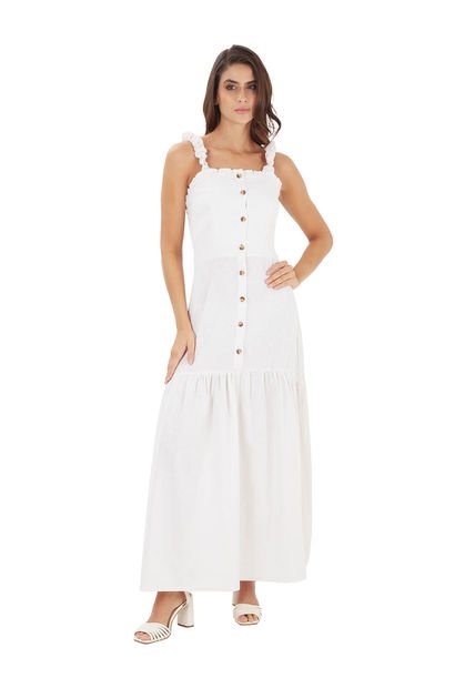 Vestido Largo Clio Marfil Mercedes Campuzano