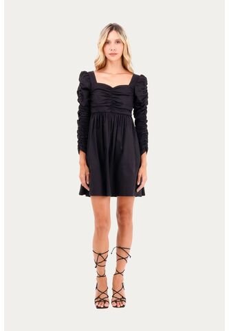 Vestido Corto Ocean Negro Mercedes Campuzano Mercedes Campuzano