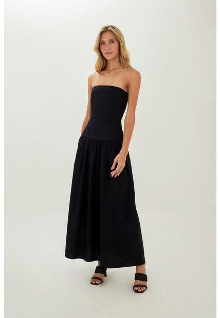 Vestido Largo Kira Azul Oscuro Mercedes Campuzano