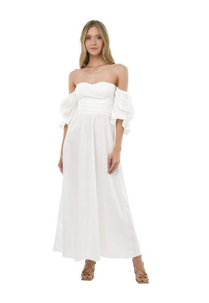 Vestido Largo Radiant Soul Marfil Mercedes Campuzano