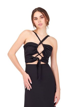 Vestido Largo Delirium Negro Mercedes Campuzano