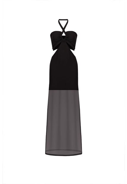 Vestido Largo Carlett Negro Mercedes Campuzano