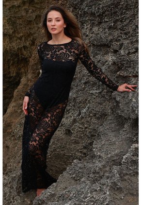 Vestido Largo Jana Negro Mercedes Campuzano