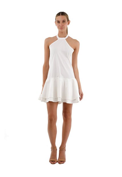 Vestido Corto Geneve Marfil Mercedes Campuzano