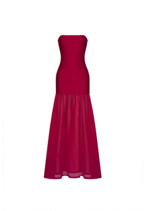 Vestido Largo Lunette Cherry Mercedes Campuzano