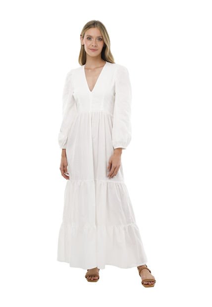 Vestido Largo Glory Marfil Mercedes Campuzano