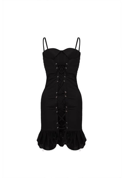 Vestido Corto  Angelie Negro Mercedes Campuzano
