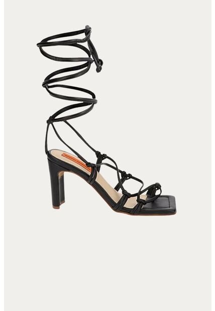 Sandalia Tacón Amelia Negro Mercedes Campuzano