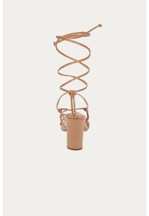 Sandalia Tacón Amelia Beige Mercedes Campuzano