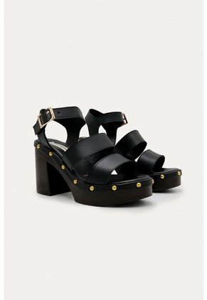 Sandalia Tacon Alma Negro Mercedes Campuzano