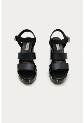 Sandalia Tacon Alma Negro Mercedes Campuzano