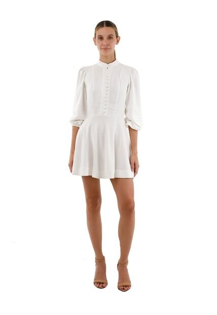 Vestido Corto Juliette Marfil Mercedes Campuzano