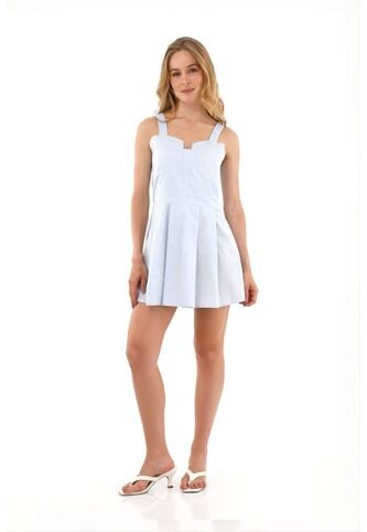 Vestido Corto Dannia Azul Claro Mercedes Campuzano Mercedes Campuzano