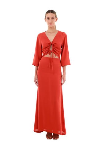 Vestido Largo Angelina Terracota Mercedes Campuzano Mercedes Campuzano