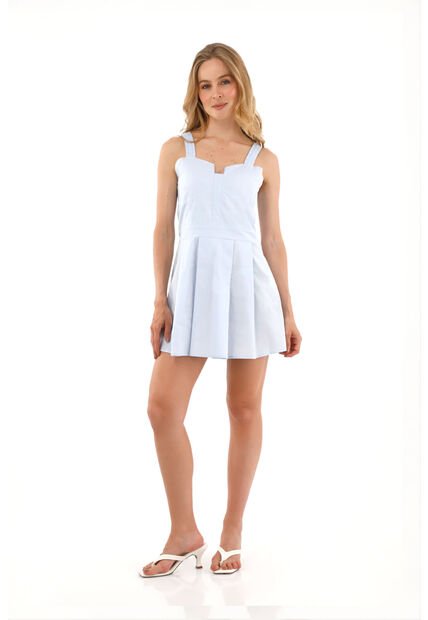 Vestido Corto Dannia Azul Claro Mercedes Campuzano