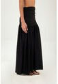Falda Larga Claudine Negro Mercedes Campuzano de Mercedes Campuzano