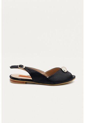 Sandalia Plana Lua Negro Mercedes Campuzano Mercedes Campuzano