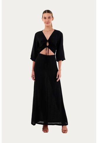 Vestido Largo Danna Negro Mercedes Campuzano Mercedes Campuzano