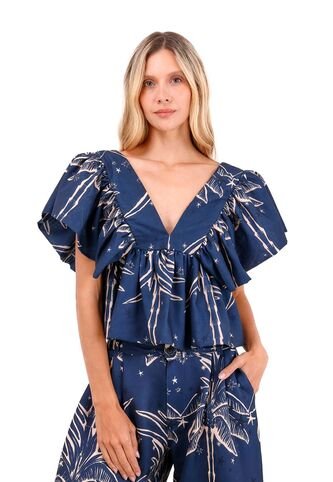 Top Brisa Palmeras Azul Mercedes Campuzano Mercedes Campuzano