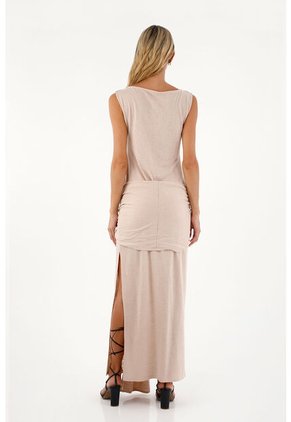 Vestido Largo Bruma Arena Mercedes Campuzano