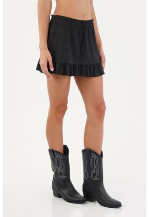 Falda Corta Amanecer Negro Mercedes Campuzano