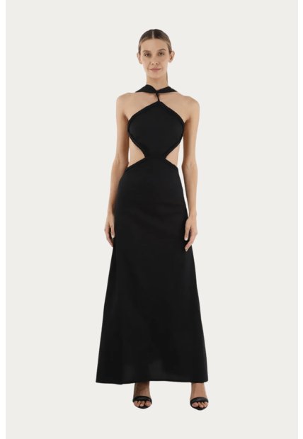 Vestido Largo Lorde Negro Mercedes Campuzano