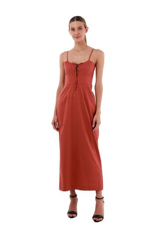 Vestido Largo Pauline Toupe Mercedes Campuzano Mercedes Campuzano