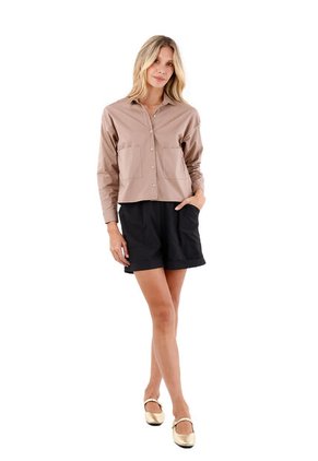 Blusa Sole Caqui Mercedes Campuzano