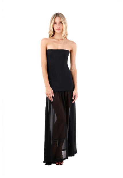 Vestido Largo Lunette Negro Mercedes Campuzano