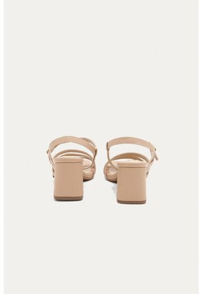 Sandalia Tacón Lia Beige Mercedes Campuzano