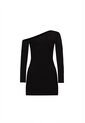 Vestido Corto Celeste Negro Mercedes Campuzano de Mercedes Campuzano