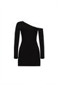 Vestido Corto Celeste Negro Mercedes Campuzano de Mercedes Campuzano