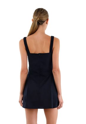 Vestido Corto Dannia Azul Oscuro Mercedes Campuzano