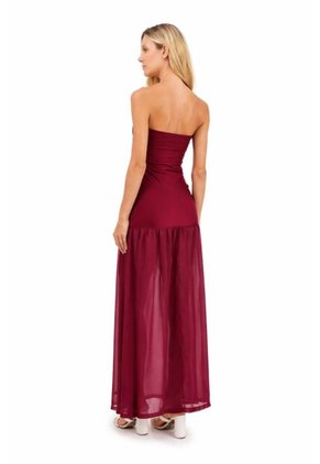 Vestido Largo Lunette Cherry Mercedes Campuzano
