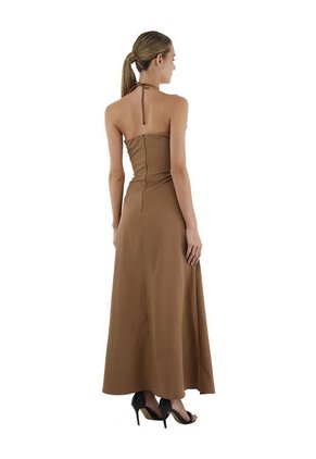 Vestido Largo Delphine Toupe Mercedes Campuzano