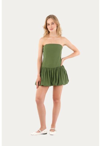 Vestido Corto Freya Verde Mercedes Campuzano Mercedes Campuzano