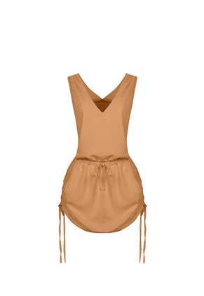 Vestido Corto Sakku Beige Mercedes Campuzano