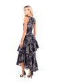 Vestido Largo Fuego Palmeras Negro Mercedes Campuzano de Mercedes Campuzano