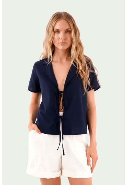 Camisa Cabo Azul Oscuro Mercedes Campuzano